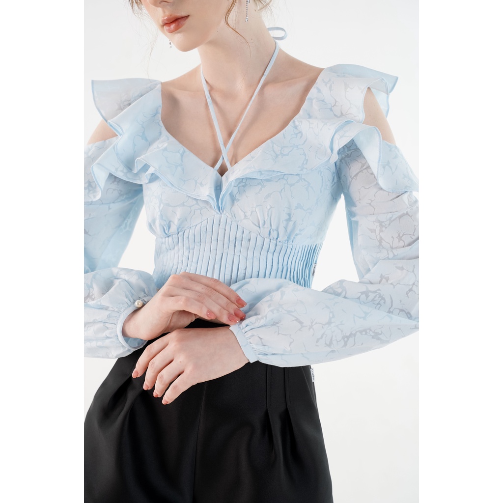 Áo kiểu Crushie dáng croptop tay dài cách điệu Lilly