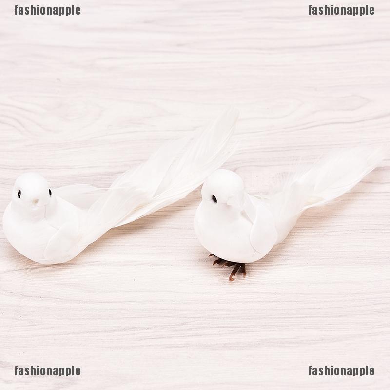 Chú Chim Bồ Câu Mini Bằng Xốp Phối Lông Vũ Màu Trắng Có Nam Châm