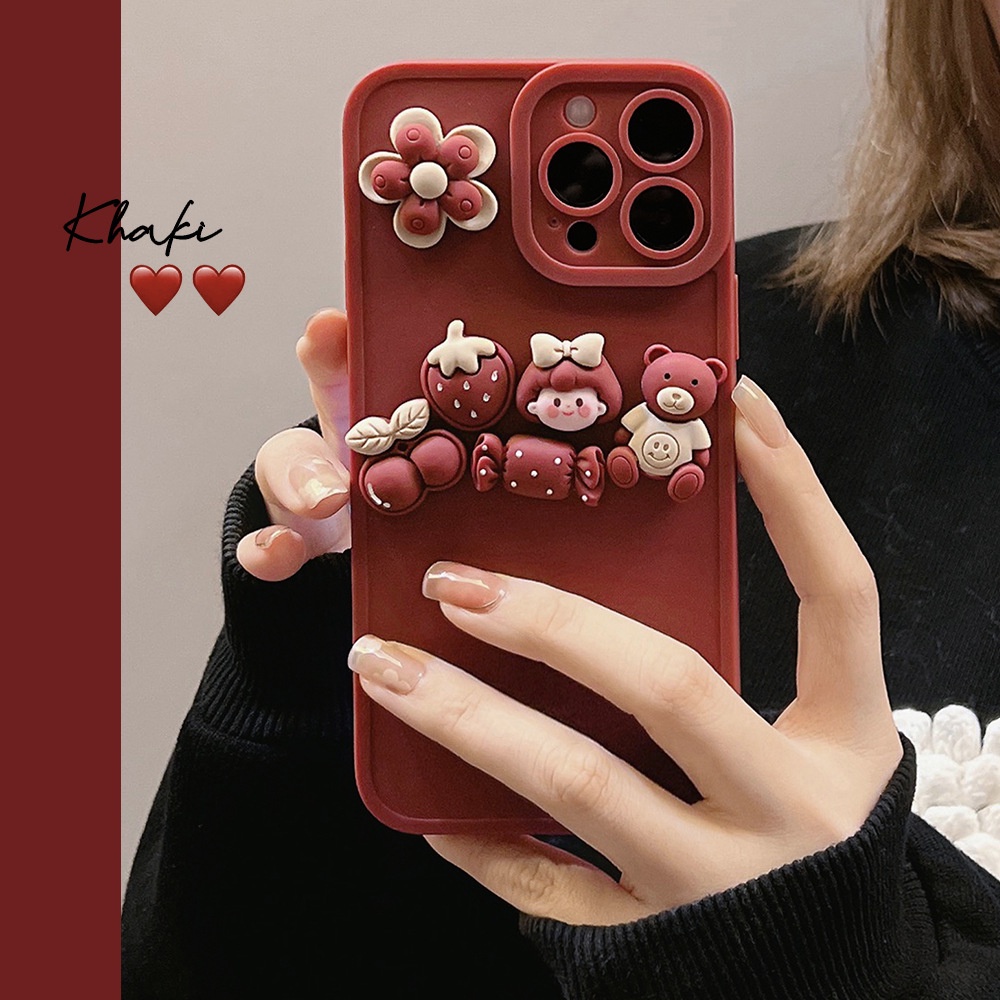 Dễ Thương Ốp Điện Thoại Silicon Mềm Hình Cô Gái Uống Rượu 3d Cho iphone 7 8 plus x xr xs 11 12 13 14 15 mini pro max