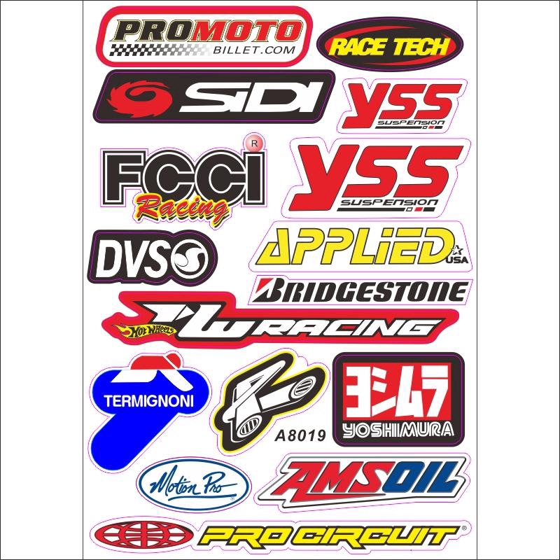 A4 Size Motocross Rockstar Glossy Film Stickers Bike Car Waterproof PVC Decals