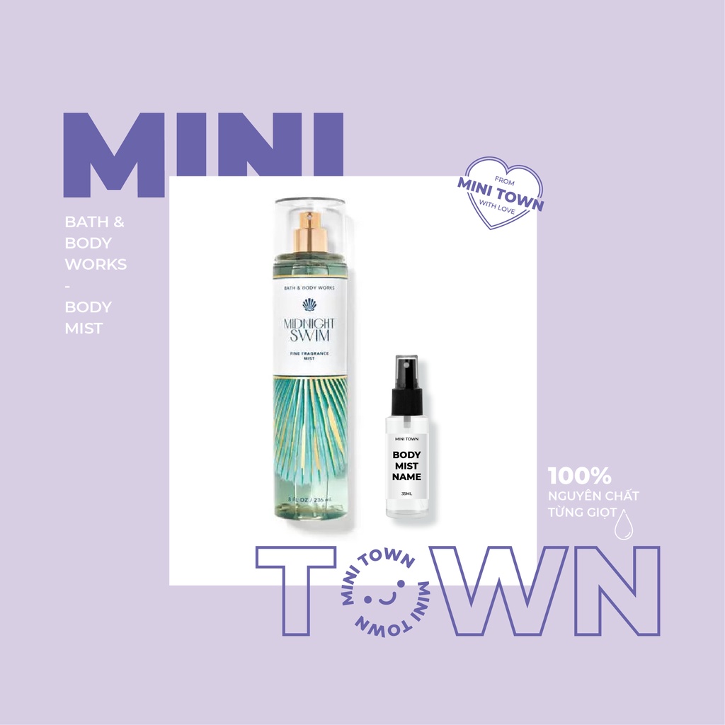 MIDNIGHT SWIM - Xịt Thơm Lưu Hương Toàn Thân Bath & Body Works Fine Fragrance Mist