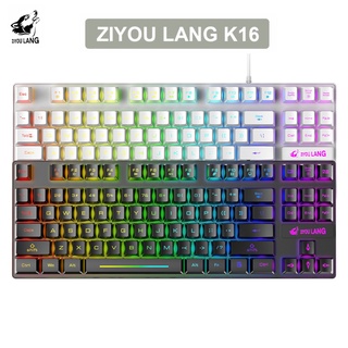 ZIYOU LANG K16 | Bàn Phím giả cơ chuyên game Có Dây có LED 87 phím Tenkeyless