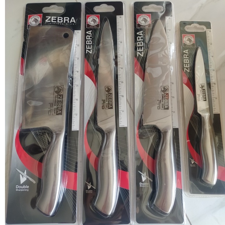 Bộ 3 dao inox 304 nguyên khối cao cấp Zebra Pro II Thái Lan.
