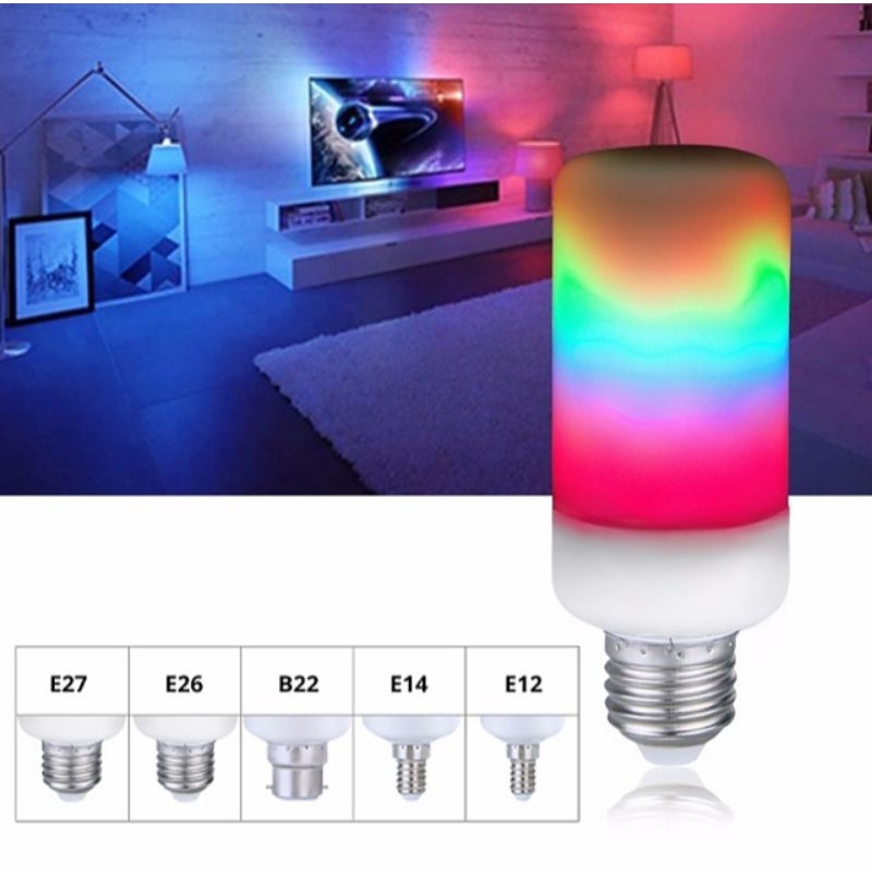 •••HCM••• Bóng Đèn LED Cầu Vồng B22 Hiệu Ứng Ngọn Lửa 7W