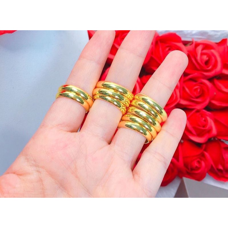 Nhẫn 1 chỉ  xi vàng 4 số 9 đẹp