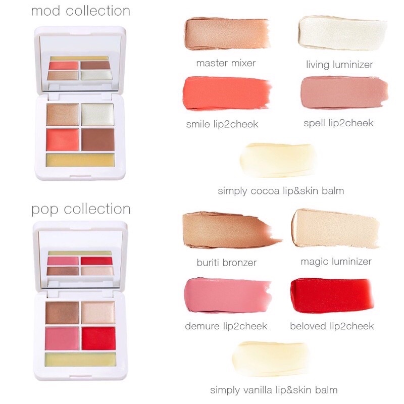 Son môi kiêm má hồng cao cấp Lip2Cheek Glow Quad Mini RMS Beauty