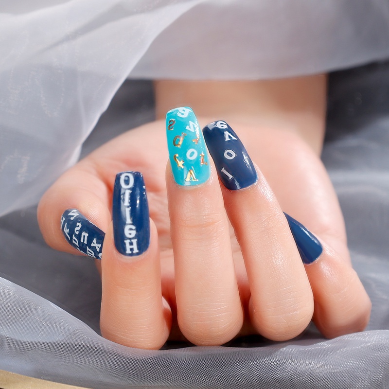 1 Miếng Dán Móng Tay 3D Hình Chữ Cái Tiếng Anh Rỗng Chống Thấm Nước Tự Dính DIY