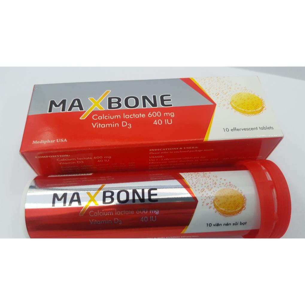 Viên sủi Maxbone – Bổ sung canxi cho mẹ bầu, giúp phát triển chiều cao cho trẻ (Hộp 10 viên)
