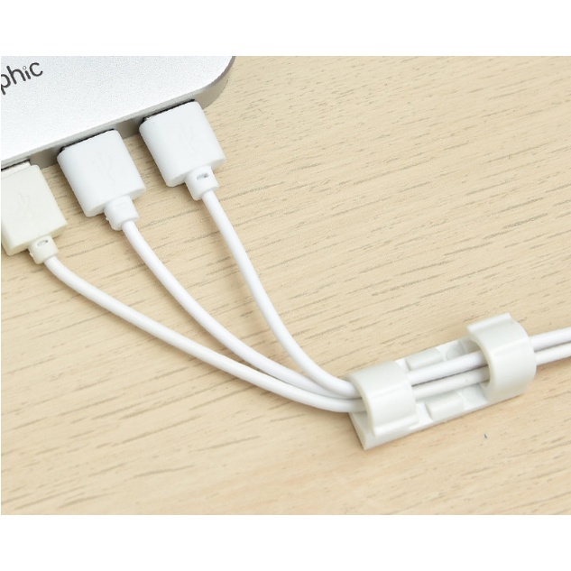 Nẹp Cố Định Dây Điện Dán Tường  Dây Cáp Dây Loa Máy Tính Dễ Đi Đường Dây Điện Kèm Miếng Dán 3M Loại 3cm  Bộ 20 Cái