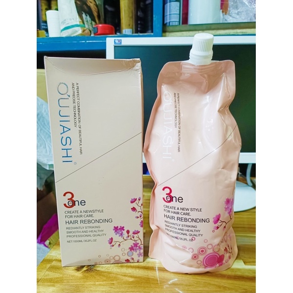 Kem duỗi ép tóc 1000ML Hoa anh đào Oujiashi 3 in 1