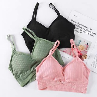 Áo Bra Nữ 2 Dây Gân Tăm Chữ U Có Miếng Lót Nâng Ngực