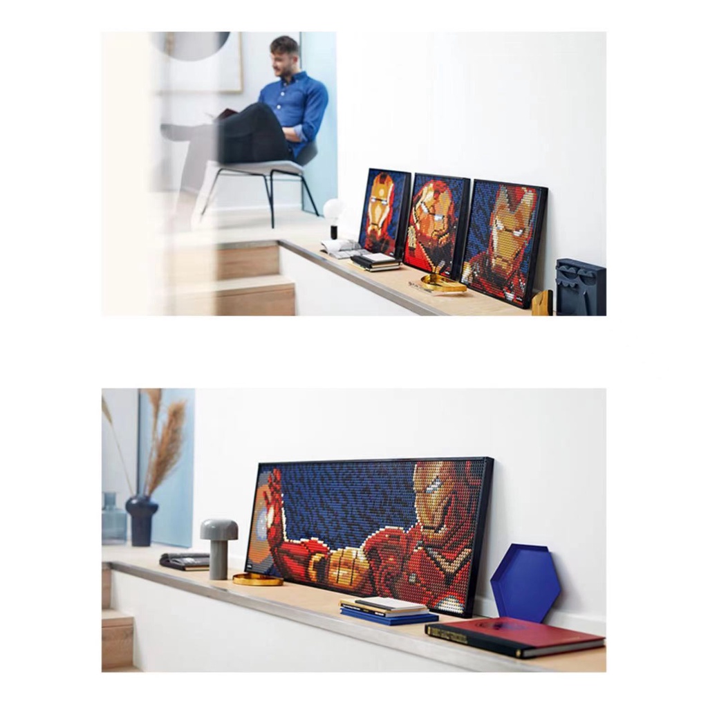 3167 Chiếc|Khung Ảnh Lắp Ráp Lego Hình Iron Man