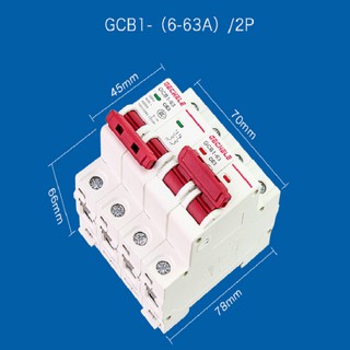 Cầu dao đảo chiều 1P, 2P 63A Gechele, MCB đảo chiều