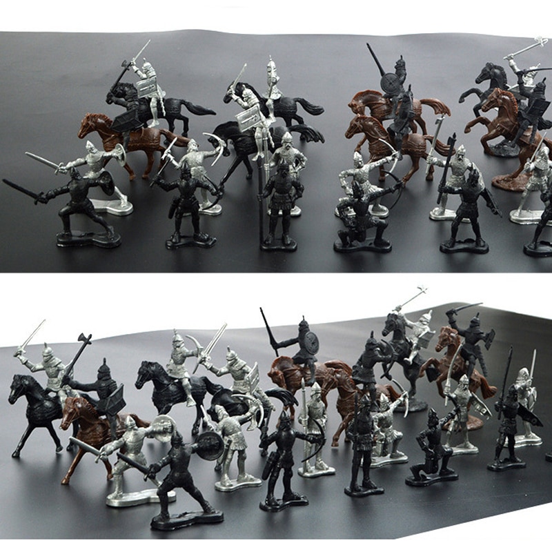Set 28 Mô Hình Người Lính Trung Cổ Dùng Để Trang Trí