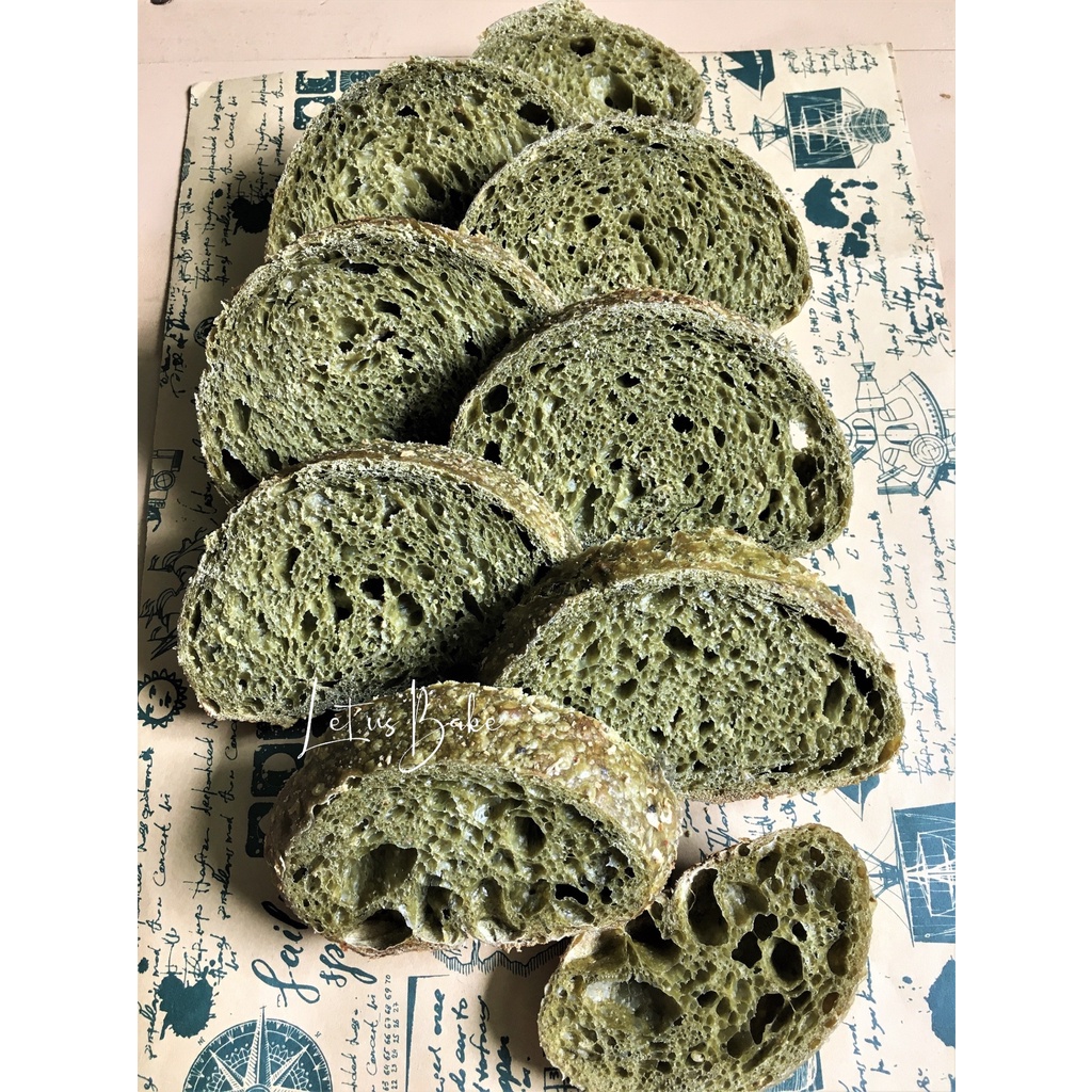 Matcha Japanese Green Tea Sourdough Bread 350g Bánh Mì Trà Xanh Men Chua Tự Nhiên