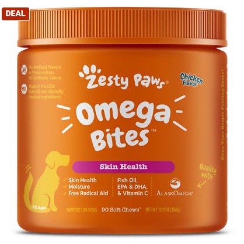 Viên dưỡng lông và da cho cún của Mỹ - OMEGA ZESTY PAW