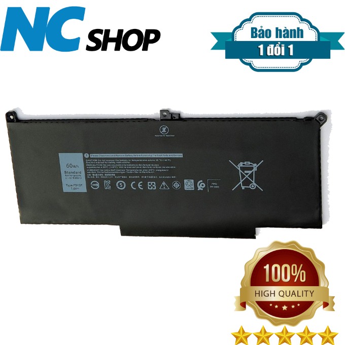 Pin laptop Dell Latitude 7280 7290 7390 7480 7490 E7280 E7290 E7390 E7480 E7490, 2X39G DM6WC F3YGT –