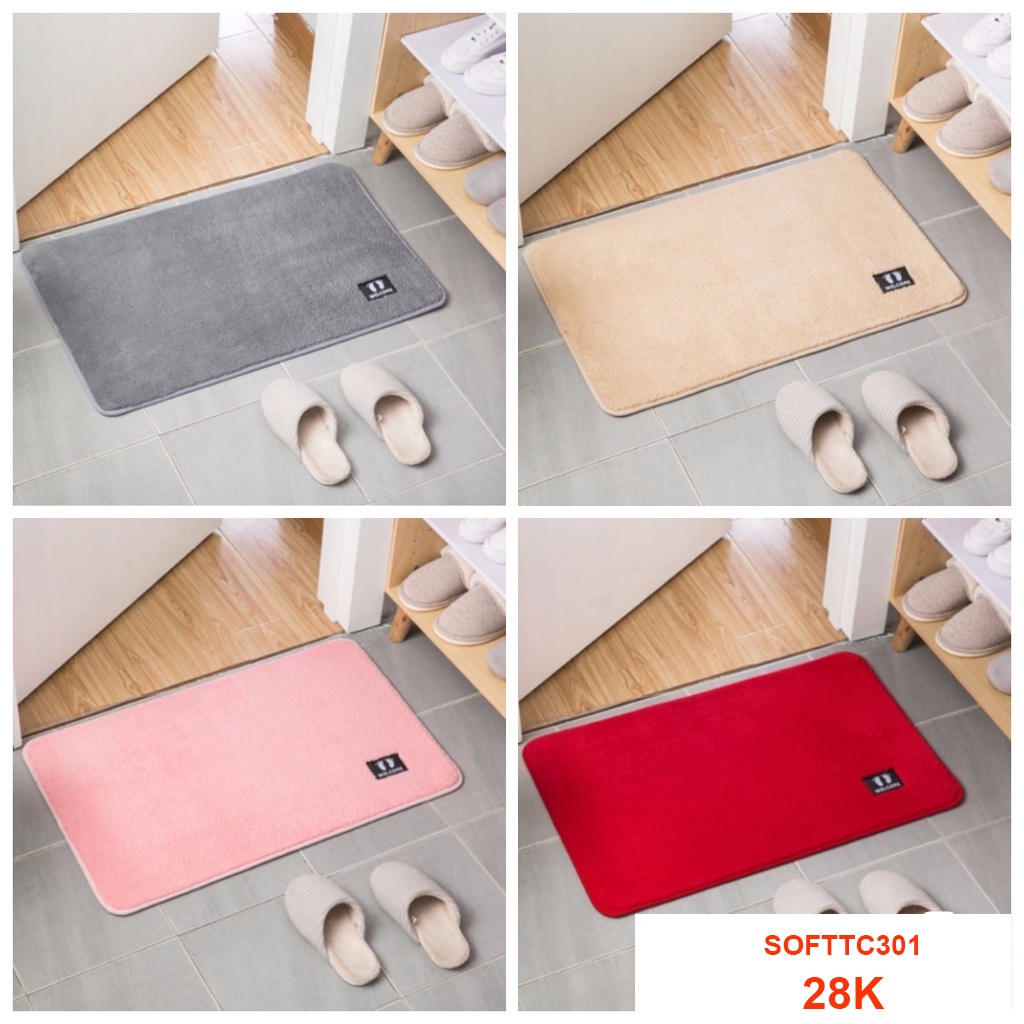 [Mã 11LSSALE giảm 100% đơn 50k] Thảm lau chân chùi chân chống trơn trượt cao cấp Softhome kích thước 40x60cm nhiều màu