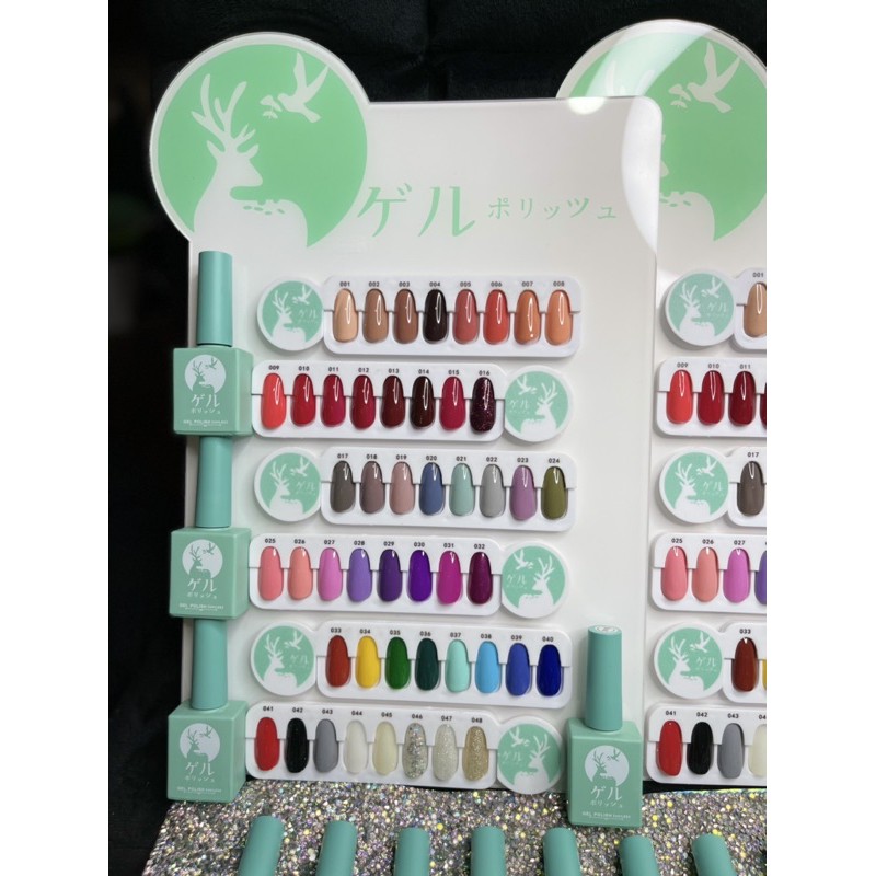 set sơn gel 48 màu skinnail tặng bảng màu nam châm siêu đẹp sơn gel màu xanh đỏ tim vàng đỏ đun nước gạo trắng đen đầyđủ