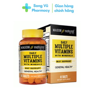 Daily Multiple Viatmins Mason - Cung cấp 24 loại vitamin khoáng chất cho cơ thể (Hộp 60 viên)
