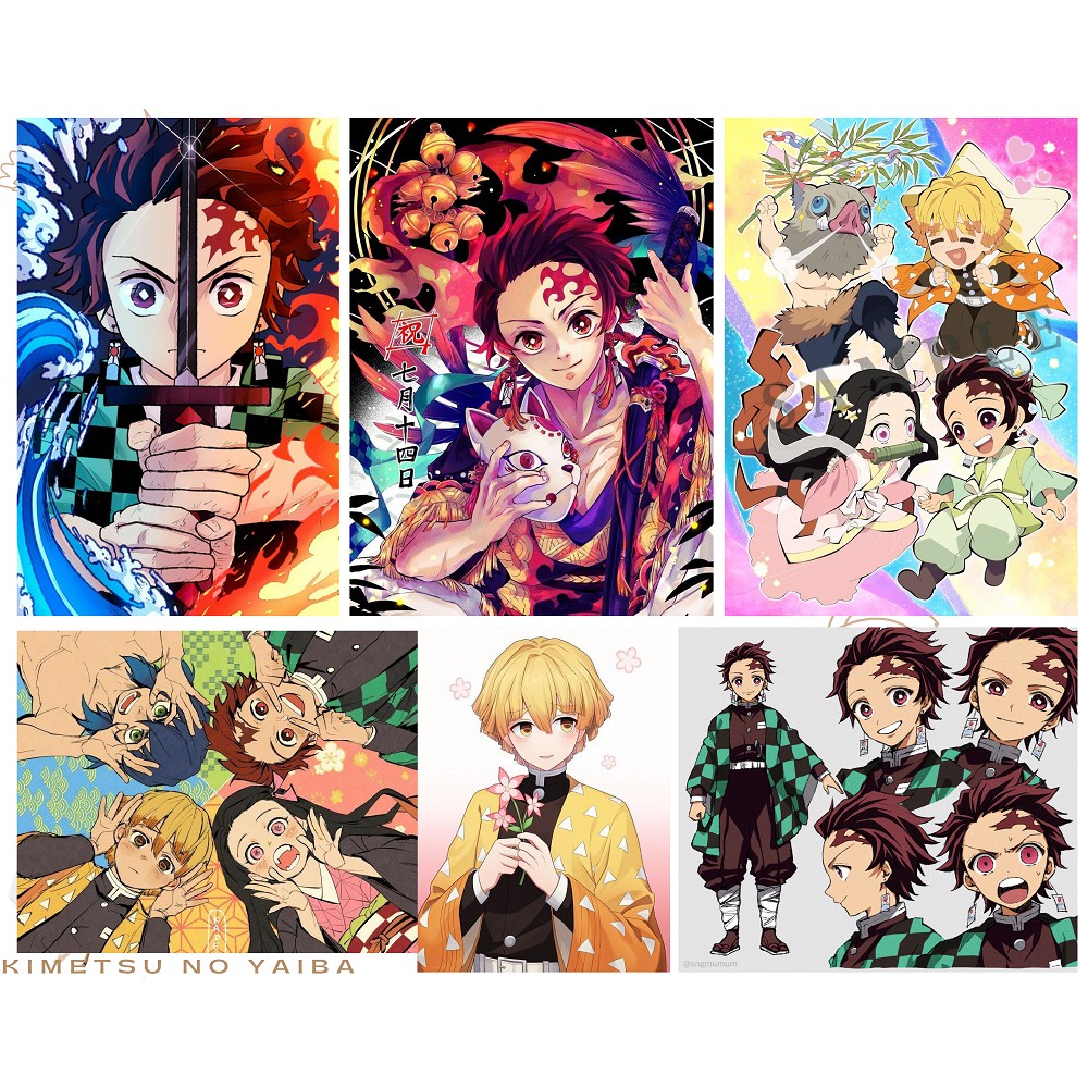 Ảnh Postcard Kimetsu no Yaiba - Demon Slayer có dán sticker in hình anime -  Quà Tặng | Shopee Việt Nam