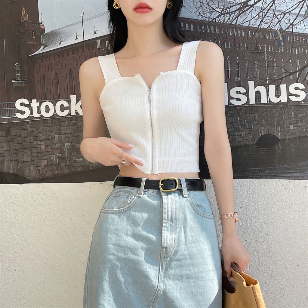 Áo Ống Có Khóa Kéo Phía Trước Thời Trang Mùa Hè Mới