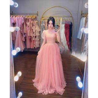 ĐẦM MAXI TAY PHỒNG BO EO