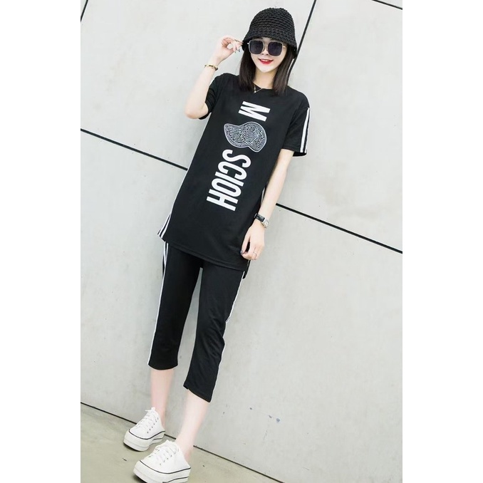 Set Đồ Nữ, Set Bộ Thể Thao Trẻ Trung, Bộ Chất Cotton chữ siêu nét, không bong tróc hàng đẹp giá tốt