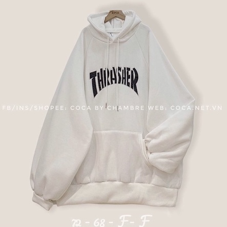 Áo Khoác Hoodie Nỉ THRASER Nữ Unisex Form Rộng 3 Màu Siêu Chất