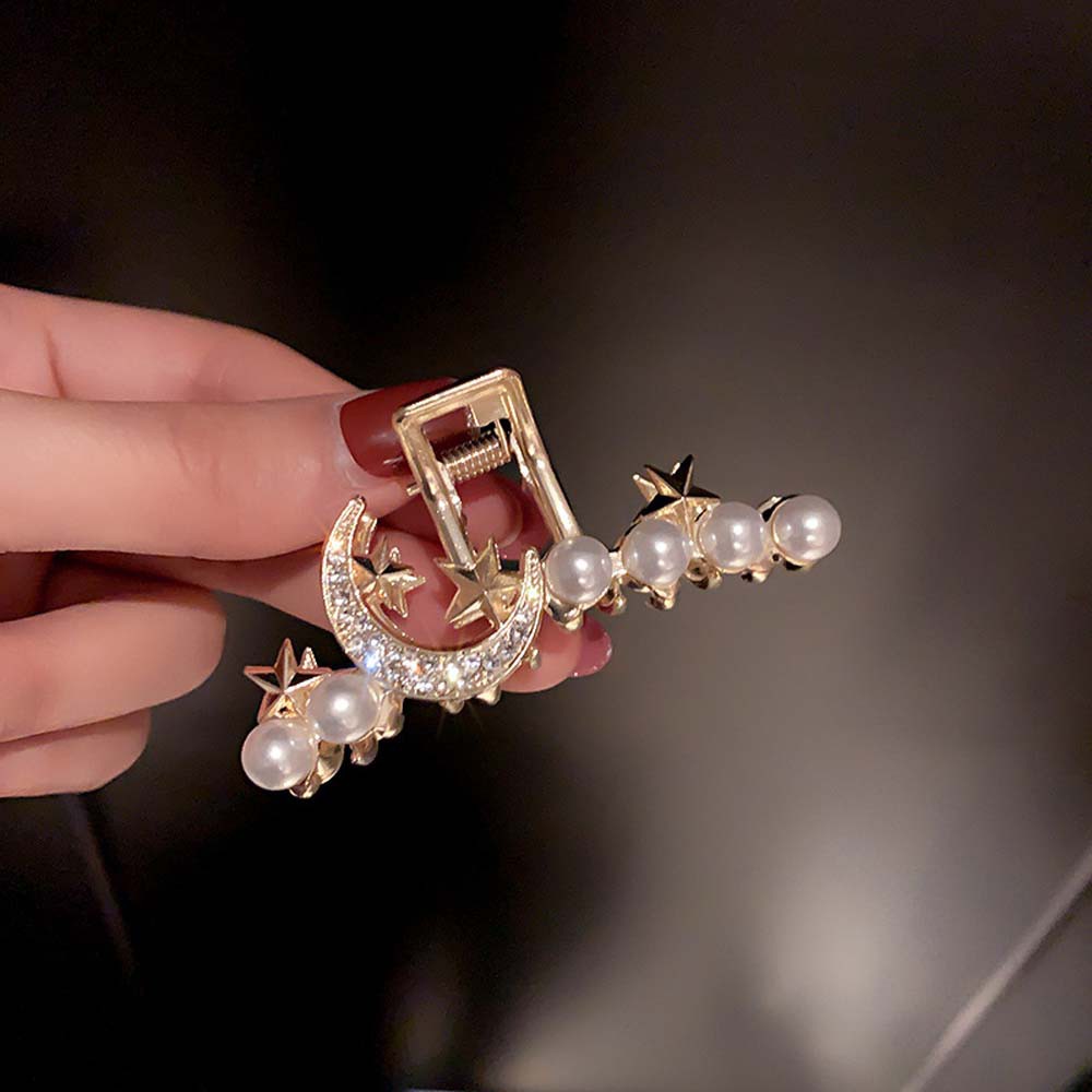 Kẹp Tóc Hình Mặt Trăng Đính Ngọc Trai Giả Thời Trang Cho Nữ