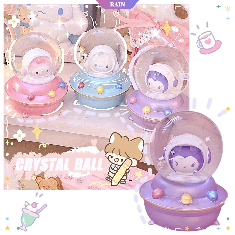 SANRIO Quả Cầu Pha Lê Hình Phi Hành Gia Cinnamoroll Hello Kitty Phát Sáng Để Bàn Trang Trí Phòng Ngủ