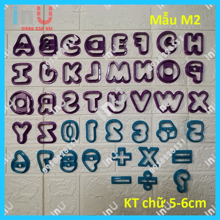 HCM - Khuôn cutter chữ cái, chữ số làm bánh quy, cắt fondant chữ trang trí bánh kem, bánh cupcake