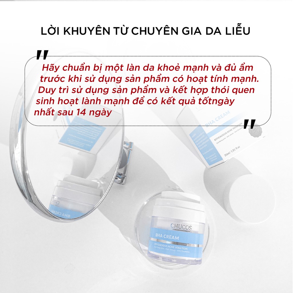 Kem Làm Sạch Mụn Chuyên Sâu Chucos BHA Cream 30ml