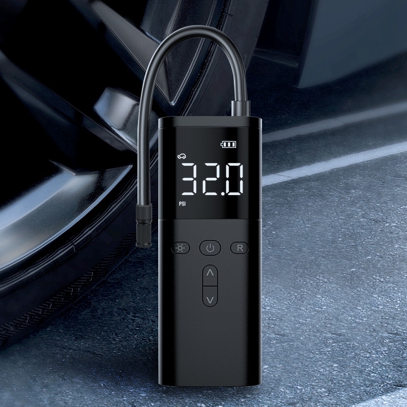 Bơm Lốp Xe Ô Tô Sạc Pin Cổng USB Type C Nhỏ Gọn Thiết Kế Mặt Đồng Hồ Điện Tử Tự Ngắt