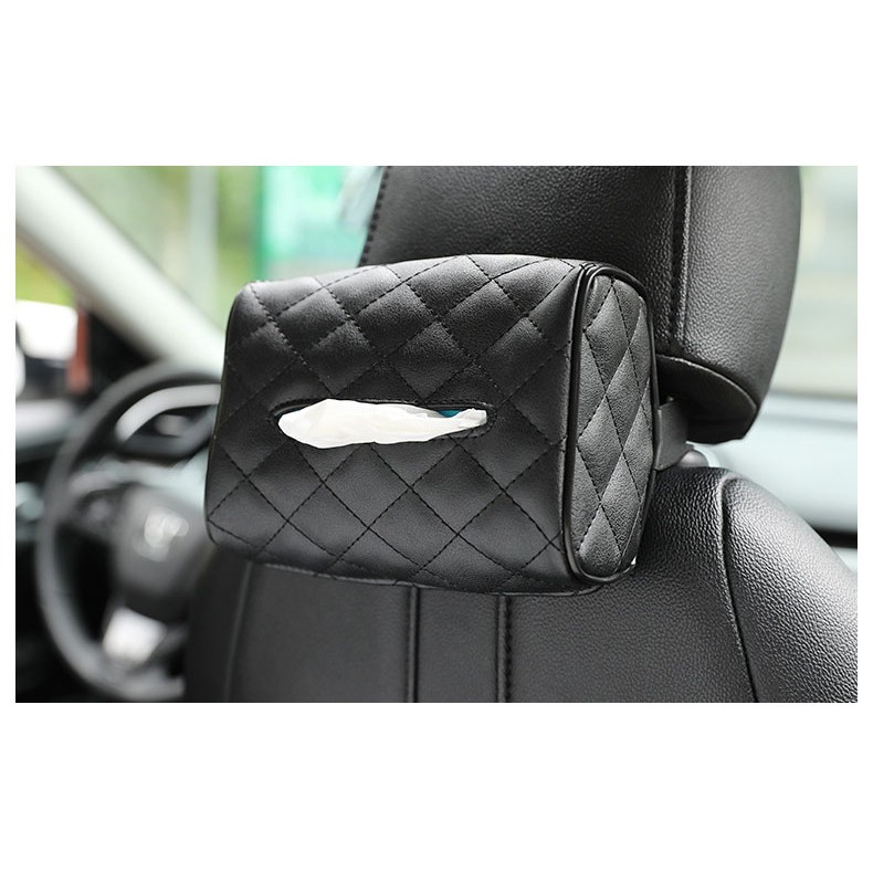 Hộp Đựng Khăn Giấy Bằng Da Pu Tiện Dụng Cho Xe Hơi Giá Đỡ