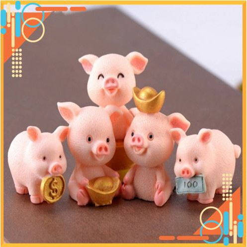 Heo thần tài [SIÊU HOT] Set heo thần tài trang trí, phụ kiện sinh nhật, trang trí bánh kem, bánh sinh nhật