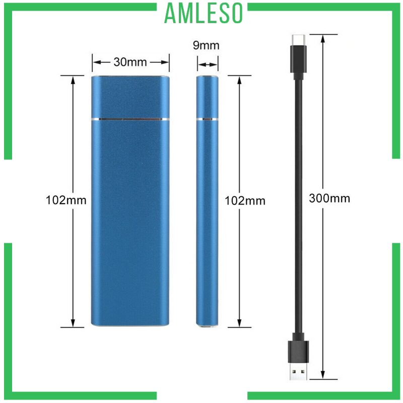 [AMLESO]USB-C 2TB M.2 NGFF SSD USB 3.1 Gen 1 6Gbps External Solid State Drive