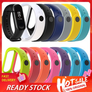 Dây Đeo Thay Thế Chất Liệu Silicon Màu Trơn Cho Xiaomi Mi Band 3 / 4