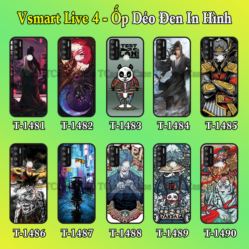 Ốp lưng Vsmart Live 4 dẻo đen in hình Samurai X