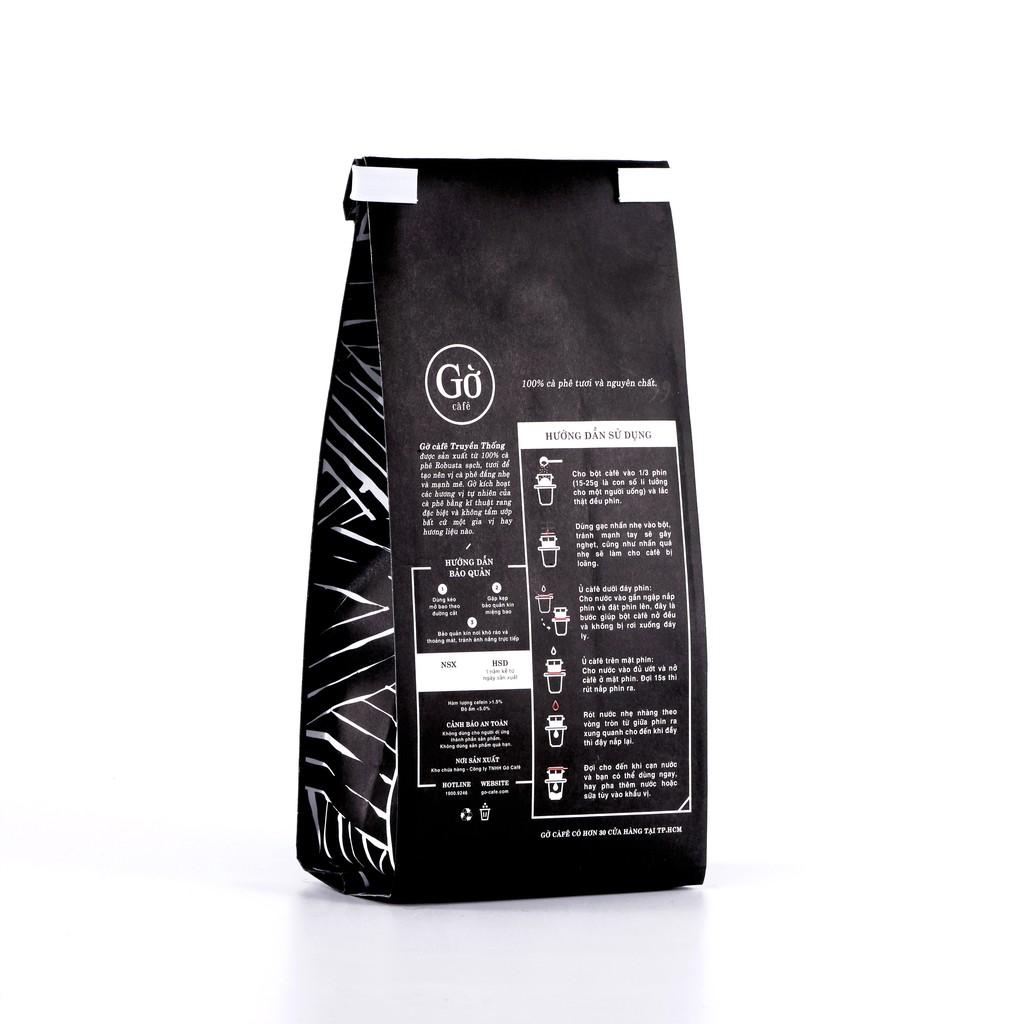 200GR- Gu TRUYỀN THỐNG (đậm đà) - Cà phê bột rang xay nguyên chất 100% Robusta - Gờ cafe