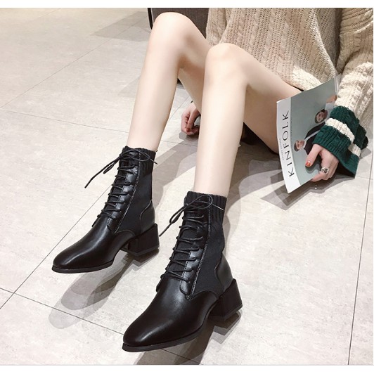 ORDER - BOOTS DÁNG OXFORD CỘT DÂY ĐẾ 4P (có ảnh thật)