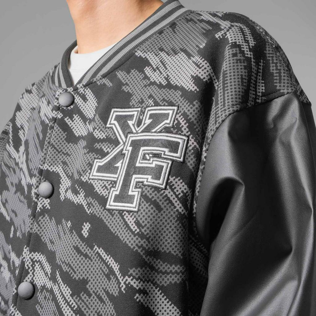Áo Khoác Bóng Chày Boomber Varsity 2 lớp màu rằn ri camo xám đen Xfire Vietnam
