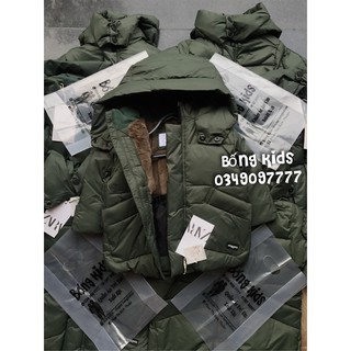 Áo Parka Bé Trai Lông Vũ Xanh Lục ZR