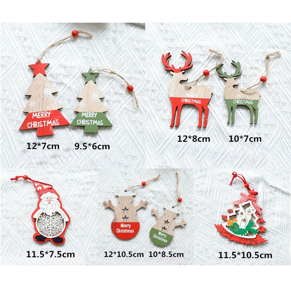 Phụ Kiện Treo Trang Trí Cây Thông Giáng Sinh Bằng Gỗ Hình Ông Già Noel
