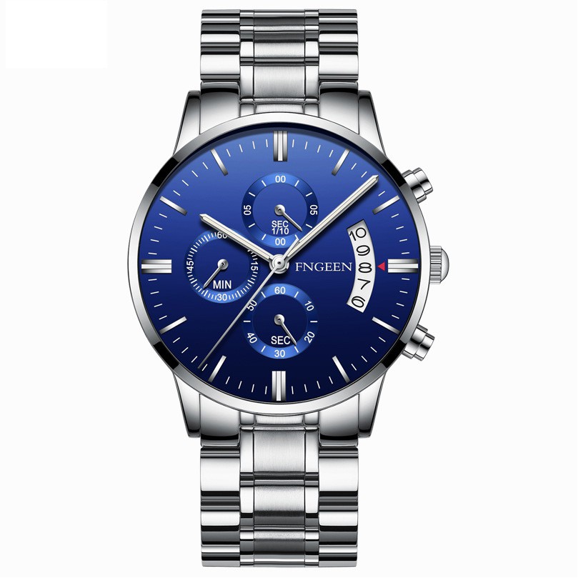 ĐỒNG HỒ NAM FNGEEN F5444 DÂY THÉP ĐEN CAO CẤP +TẶNG PIN 60K | BigBuy360 - bigbuy360.vn