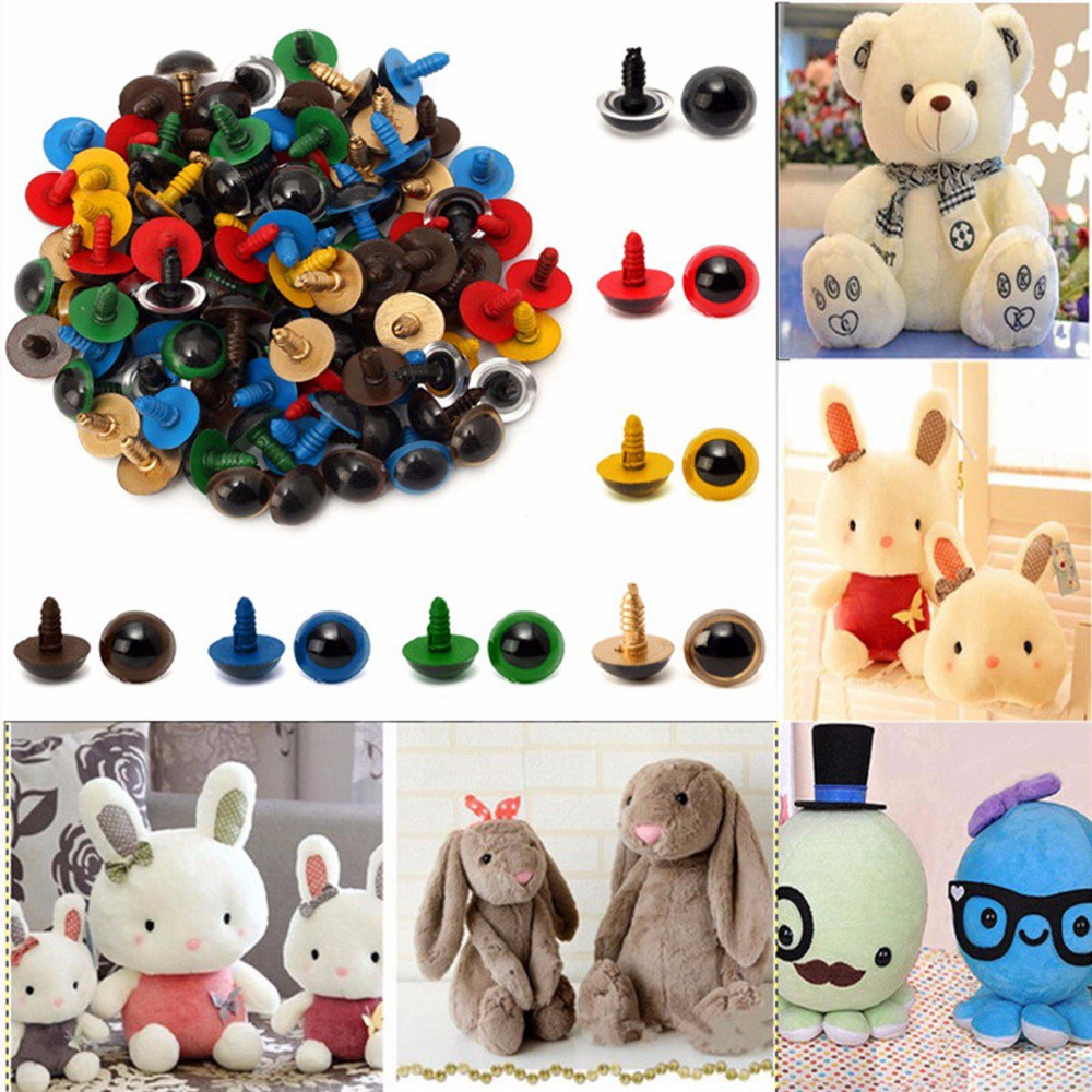 Set 20 Cặp Mắt Gấu Bông Bằng Nhựa Kích Thước 8 / 10 / 12 / 14mm