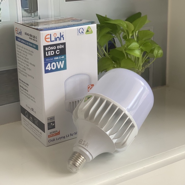 Bóng Đèn Led Trụ Nhôm ELink Công Suất 40W Cao Cấp, Ánh Sáng Trắng, Thiết Kế Trụ Nhôm Hàng Chính Hãng