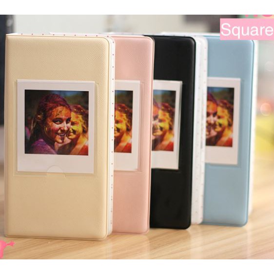 Abum ảnh bìa da PU (64 ảnh + 1 ảnh bìa) 8x8cm