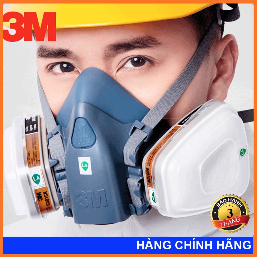 Khẩu Trang Phòng Độc 3M 7502, Chống Bụi Ngăn Độc Hóa Chất, Thuốc Sâu