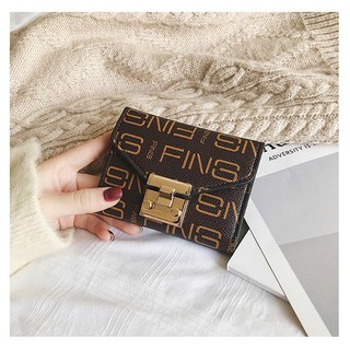Bóp Ví Nữ khóa vuông Cao Cấp Hàng Quảng Châu Sang Chảnh, Vi Nữ Ngắn Retro Cá Tính Khóa vuông Mini 2020 - V1